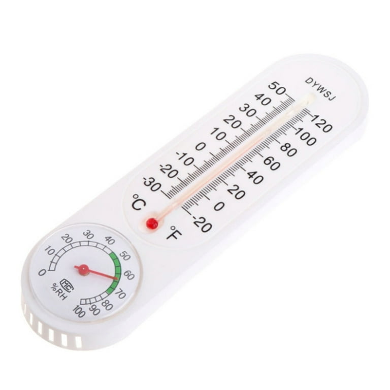 Frogued Garage Office Indoor Wall-Mounted Greenhouse Hygrometer Breeding Thermometer, Size: 23, White
