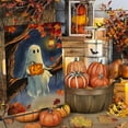 thumbnail image 5 of DAMAI Fall Floral Pumpkins Garden Flag Ghost Garden Flag 12x18 Inch Vertical Double Sided Spooky Pumpkin Seasonal Holiday Flag Thanksgiving Holiday Harvest Burlap Yard Flag, 5 of 6