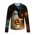 thumbnail image 3 of BiZtdJrK Men's Halloween T-Shirts Cute Ghost Print Long Sleeve Tees Novelty Holiday Pullover Tops Fashion Funny Cool Costume Tees Top Back To College K-Multicolor#mens long sleeve polo shirts XXXL, 3 of 5
