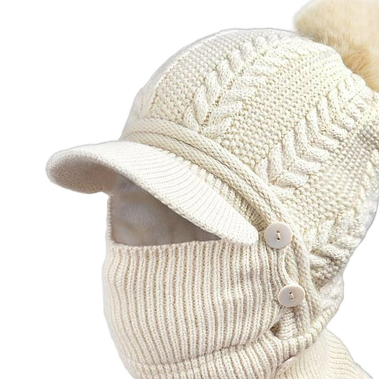 Elastic Knitted Balaclava Hat Harp Neck Cap with Breathable
