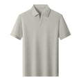 thumbnail image 3 of FRSASU Men's Ribbed Polo Shirts Short Sleeve V-Neck Slim Fit Polo Shirt Casual Summer Collared Golf Shirt Green, 3 of 5
