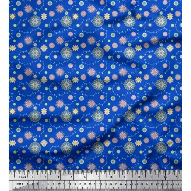 Soimoi Cotton Duck Fabric Artistic Floral Fabric Prints By Yard 56 Inch Wide