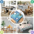 thumbnail image 4 of Blue White Tie Dye Cracked Pattern Square Tablecloth,Waterproof Square Table Cover,Wipeable Spillproof Washable Table Cover for Home Kitchen Party Decor 60"x60"(152x152cm), 4 of 6