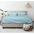 thumbnail image 3 of Noble Linens 4 Piece Pattern Microfiber Bed Sheets Set, Light Blue Puffed Chevron, California King, 3 of 11