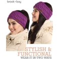 thumbnail image 4 of Diadema calentadora de orejas de invierno para mujer - Cubierta de oreja y diadema con forro polar de punto de cable - Envoltura de cabeza suave, elástica y gruesa Adepaton CJWUS-3677, 4 of 7
