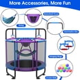 thumbnail image 2 of Cochan Trampoline for Kids 5FT 600LBS Toddler Trampoline with Enclosure Net and Handlebar, Mini Small Kids Trampoline for Age 1-6, Birthday Gift for Kids, 2 of 7