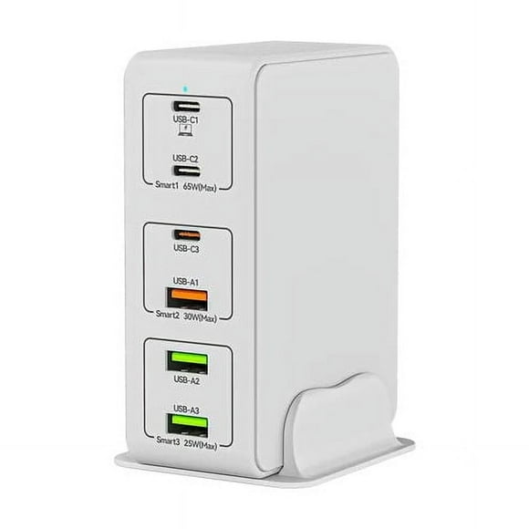 120W 6-Port USB C Fast Charger, Multiple Charging Station with PD QC 3.0 Charger ,Easy to Use