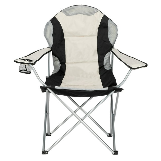 Portable Outdoor Camping Chair Folding Fishing Chair-Black Gray