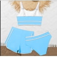 thumbnail image 5 of WERYOUNG Girl's Swimsuit Sets Sleeveless Scoop Neck Solid Color Tops And Bottom With Swim Shorts Tankini Swimsuits Kids 3 Piece Swimwear Swimming Training Versatile Cozy Children Beachwear, 5 of 5