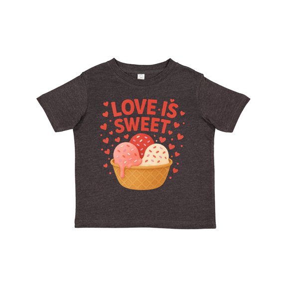 Inktastic Love is Sweet Ice Cream Hearts Boys or Girls Toddler T-Shirt