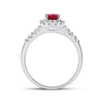 thumbnail image 3 of FB Jewels 10kt White Gold Womens Pear Lab-Created Ruby Solitaire Diamond Frame Ring 1-1/5 Cttw, 3 of 4