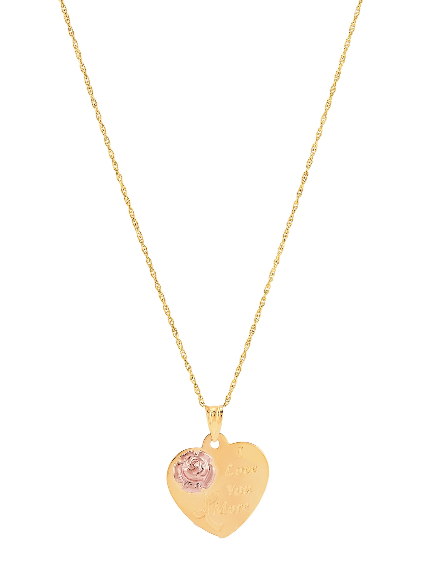 10k Yellow Gold Mom Heart Pendant Charm Necklace Special Person Fine Jewelry 