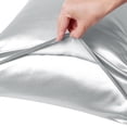 thumbnail image 4 of Unique Bargains Satin Envelope Closure Pillowcases Set of 2 Silver 17"x25", 4 of 8