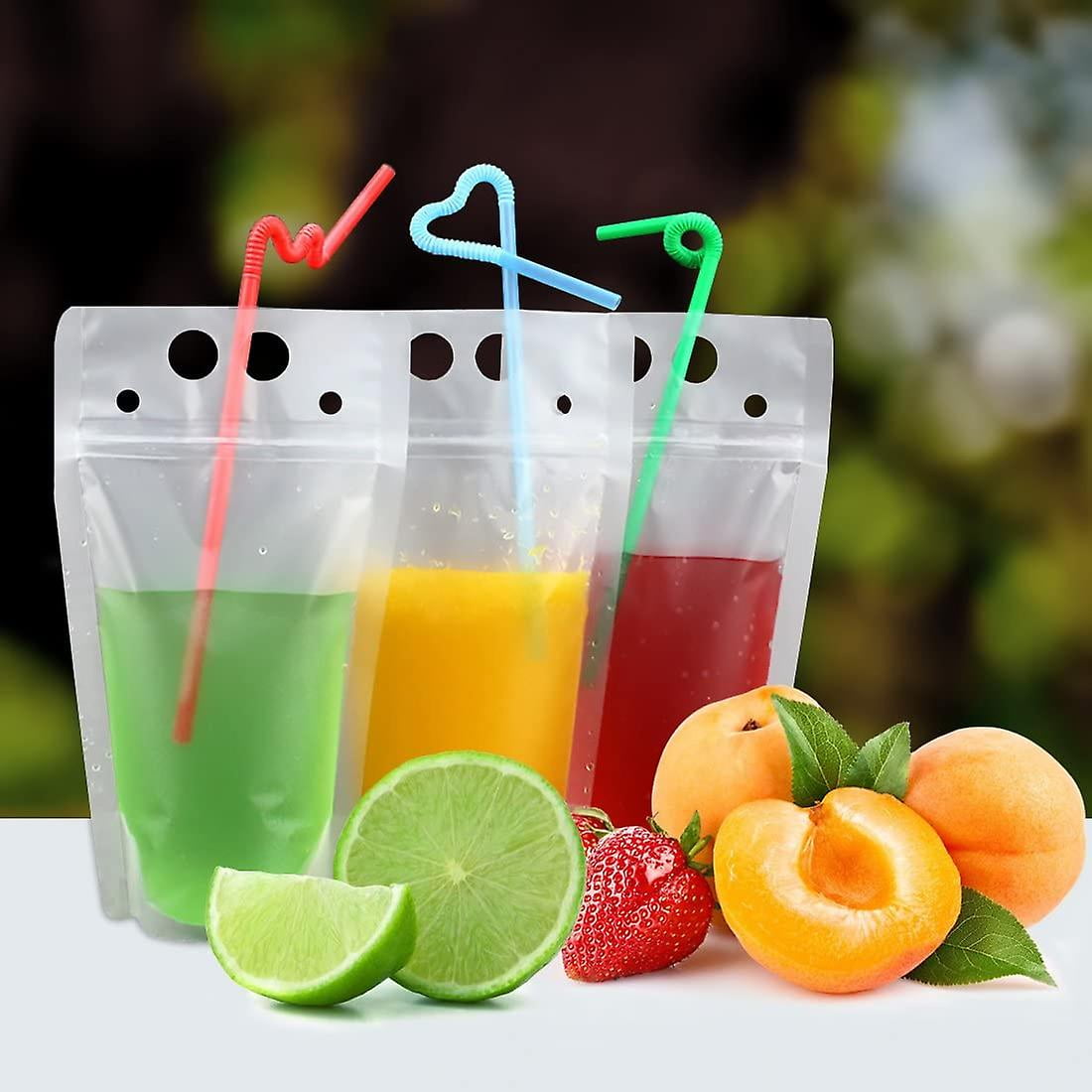 Drink pouches with straw hole best sale