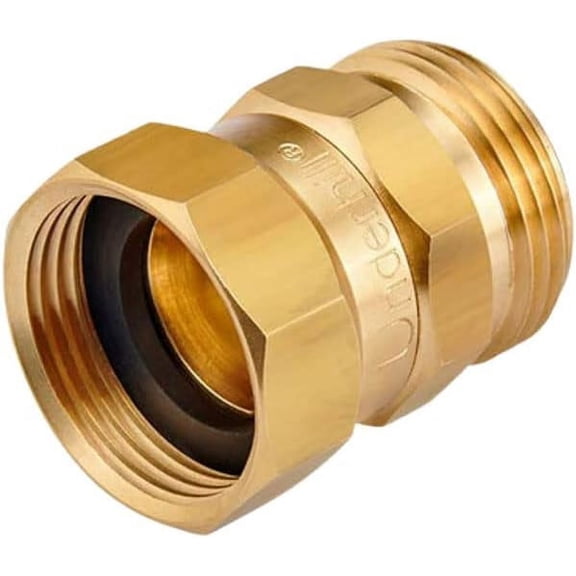 Garden Hose Nozzle Connector 1 Inch Attachment for an Anti-Kink Rubber Hose, Brass Fittings, HSF-100