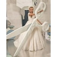 thumbnail image 5 of Drtj Girls Off-Shoulder Lace & Tulle Flower Girl Dress – Elegant Wedding Pageant Gown, A-Line Floor-Length (Ages 2-16), 5 of 5