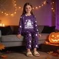 thumbnail image 7 of TOWED22 Kids Halloween Print Pajama Set, Long Sleeve Crew Neck Sleepwear with Pants, Soft Matching Family Holiday Outfit,3-4 Y, 7 of 7