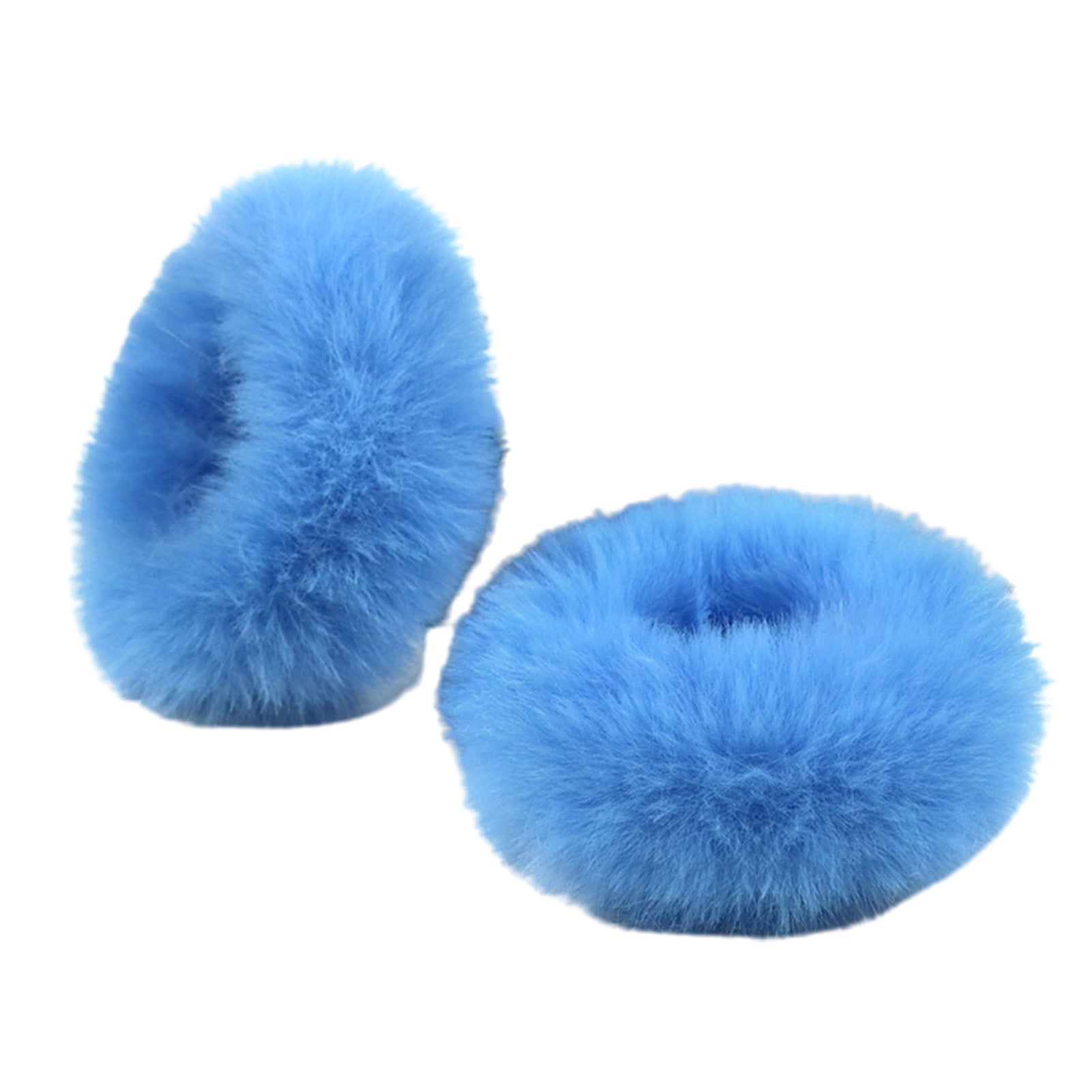 2x Girl Hair Ring Furry Scrunchie Fluffy Faux Fur Rope Band Elastic Party Decor 