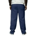 thumbnail image 3 of LWavelet Men's Vertical Striped Wide Leg Joggers - Drawstring Waist Soft Fabric Trendy Casual Daily Pants Navy M, 3 of 4