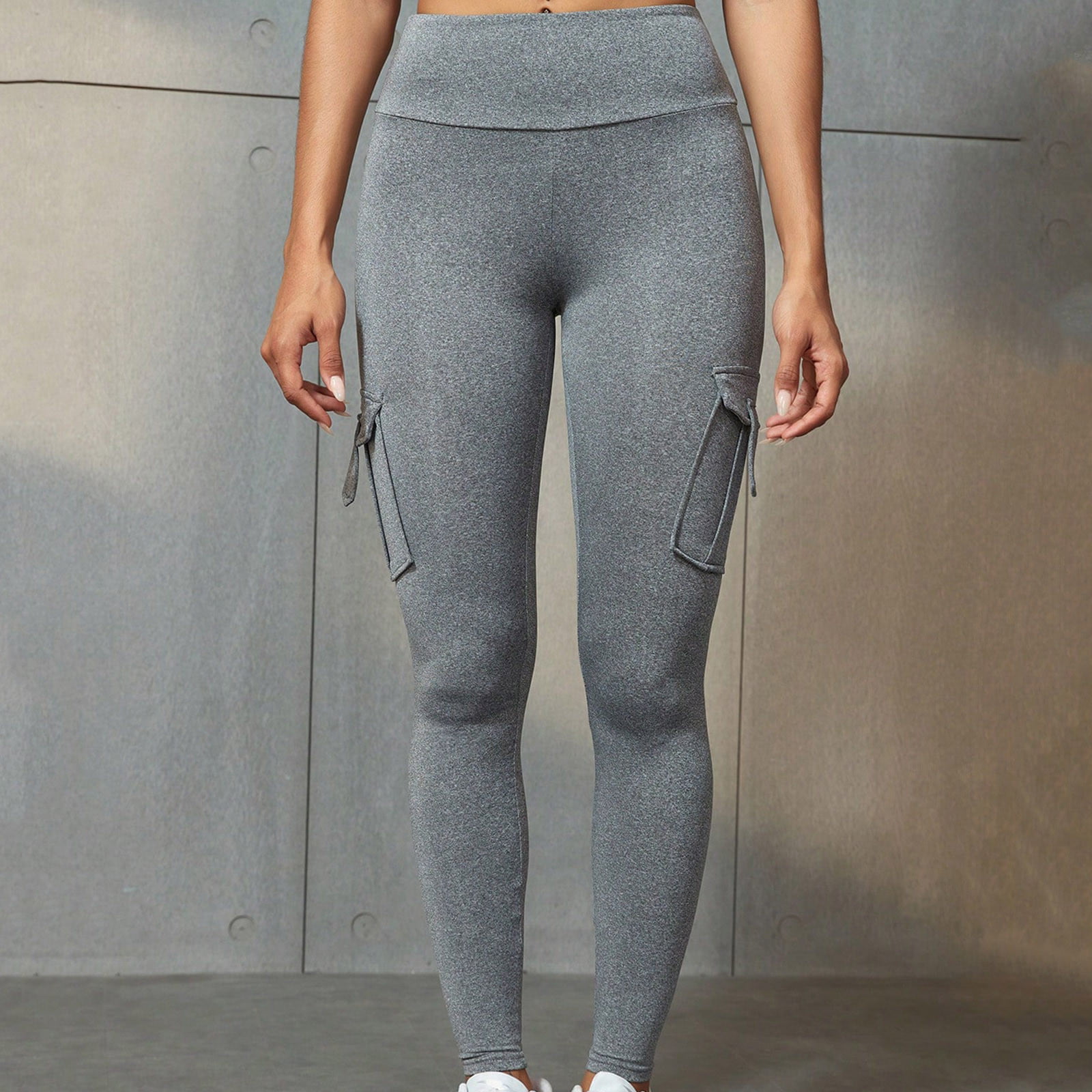 Hibiscus Cargo Workout Leggings w/ Side-Zippered Pockets