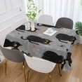thumbnail image 5 of 60x90 Inch Tablecloth Polyester Square Tablecloth for Home Kitchen Dinner Decor Black Cat and Spider Web, 5 of 9