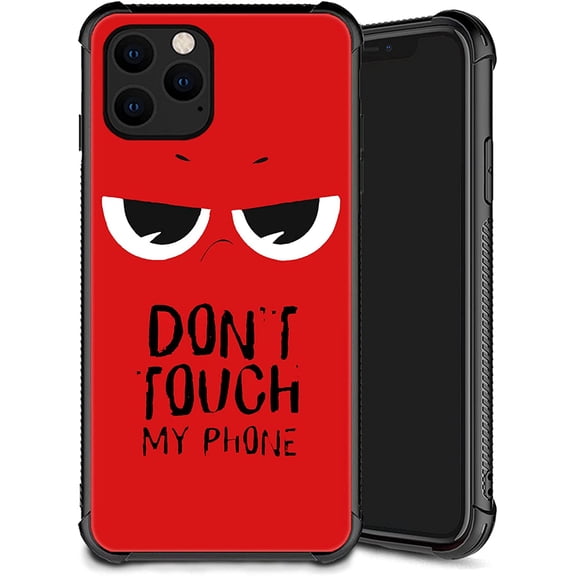 Case Compatible with iPhone 13 Mini, Pattern Plexiglass Cover for Boys Girls, Shockproof Anti-Scratch Drop Protection, Don't Touch My Phone