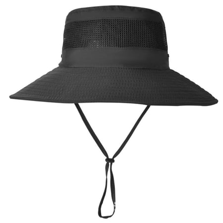 Sarapandan Summer Mens Sun Bucket Hat Cap Wide Brim Outdoor UV Protection Fishing Hats Breathable