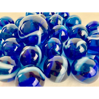 12 Bags, Royal Blue Flat Marbles - 2 lb/bag 