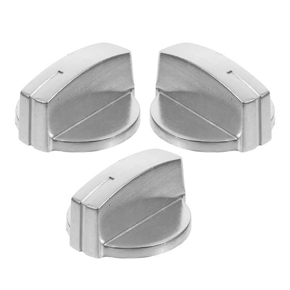Worgeous  3 Pcs Stove Top Knobs Replacement Oven Jewelry Handle Color Grip Silver