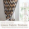 thumbnail image 3 of PixelForge Boho Geometric Linen Curtain, Farmhouse Curtain for Living Room, Light Filtering Rod Pocket, 1 Panel, Black & Mustard, 52 x 84 Inches, 3 of 5