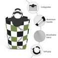 thumbnail image 4 of Waterproof Collapsible Laundry Hamper, Clover Check Pattern Aluminum Handle Laundry Bag Storage Basket, 50L, 4 of 6