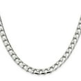 thumbnail image 2 of 925 Sterling Silver Curb Chain Styles Necklace 6.75 mm Flat Open 26 inch, 2 of 4