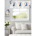 thumbnail image 5 of Curtain Valance for Windows, Watercolor Butterfly Flower Leaf Kitchen Valances Rod Pocket Short Curtains, Blue Gray Floral Plant Window Valance for Bedroom Bathroom Living room 42x18in, 5 of 9