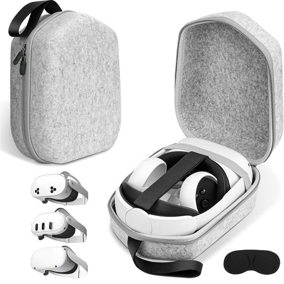 Hard Carrying Case Compatible with Meta Oculus Quest 2/Quest 3/Meta Quest 3S/Elite Version VR Gaming Headset and Touch Controllers Accessories, VR Headset Travel Bag for Travel and Home Storage