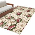 thumbnail image 6 of Boho Pink Red Floral Area Rug 3x5 Washable Rug Non Slip Farmhouse Vintage Flower Green Leaf Large Area Rug Indoor Floor Carpet for Entryway Bedroom Kitchen Living Room Home Office Dining Room Nursery, 6 of 8