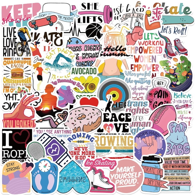 Pegatinas para bajar de peso, ejercicios, fitness inspirationals, 50 unidades