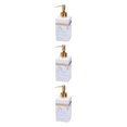 thumbnail image 3 of Ruiboury Distributeur de Savon en Résine Réutilisable pour Table Cuisine Douche Shampoing Salle de Bain Blanc Or 500ml 3Ensemble, 3 of 6