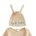thumbnail image 6 of Nwiuh My First Easter Baby Boy Outfit Newborn Long Sleeve Romper Jumpsuit Onesie Coming Home Outfits Clothes (Beige, 3-6 Months), 6 of 6