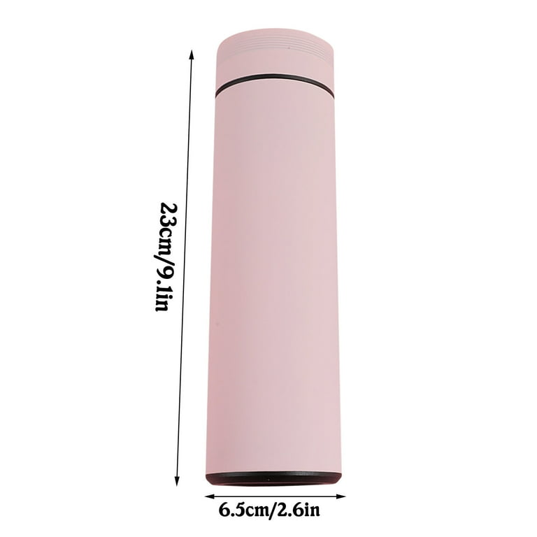 New Power Intelligent Stainless Steel Thermos Bottle Temperature Display  Vacuum Flasks Double Walled Coffee Cup Smart Water Bottle Gifts (500ML,  Pink)