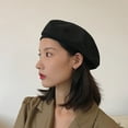 thumbnail image 3 of CoCopeanut Padat Kapas Wanita Baret Musim Gugur Musim Dingin Oktagonal Cap Topi Bergaya Seniman Pelukis Tukang Koran Topi Outdoor Topi Baret Boinas Hadir, 3 of 5