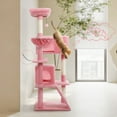Pefilos 56" Multi-Level Cat Tree Tower for Large Cats with Top Perch, Hammock, Climbing Ladder and 2 Condos, Cat Tree House for Multiple Cats, Pink Pefilos 56" Multi-Level Cat Tree Tower for Large Cats with Top Perch, Hammock, Climbing Ladder and 2 Condos, Cat Tree House for Multiple Cats, Pink