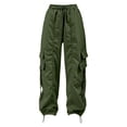 thumbnail image 6 of CONZONE Womens Cargo Pants Wide Leg Elastic Waist Drawstring Jogger Pants With Pockets Summer Fall Baggy Trousers For Women, 6 of 6