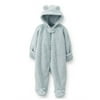 Carters Infant Boys Plush Gray Faux Shearling Coverall Snowsuit Baby Pram