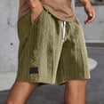 thumbnail image 3 of Mens Lounge Shorts Summer Elastic Waist Textured Relaxed Fit Straight Leg Knee Length Casual Shorts with Pockets, 3 of 6
