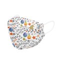 thumbnail image 4 of 80 máscaras de Pascua para niños y adultos con estampado de conejo KF94 máscaras desechables transpirables en forma de hoja de sauce, 4 of 5