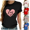 thumbnail image 1 of Fiudx Camisas de Mujer Blusa de Manga Corta con Cuello Redondo y Estampado a La Moda para Mujer, 1 of 4