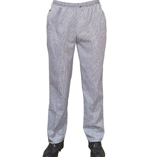 Chef pantalones hombres con bolsillos elásticos de la cintura holggy cocinero pantalón camarero uniforme uniforme amigable para la piel ropa para restaurante Hotel cafetería cocina 3xl Houndstooth Advancent HA012102-15