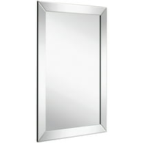 Hamilton Hills Beveled Edge Rectangular Mirror - 20 x 30 inch Large Flat Framed with 2" Beveled Edge, Premium Silver Backed Glass Panel Rectangle Mirror for Vanity, Bathroom, Hallway or Entry