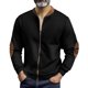 thumbnail image 2 of pstuiky camisas de manga larga para hombre, Camisa de hombre de color liso con cuello alto y manga larga con cremallera informal salir tops m, 2 of 4