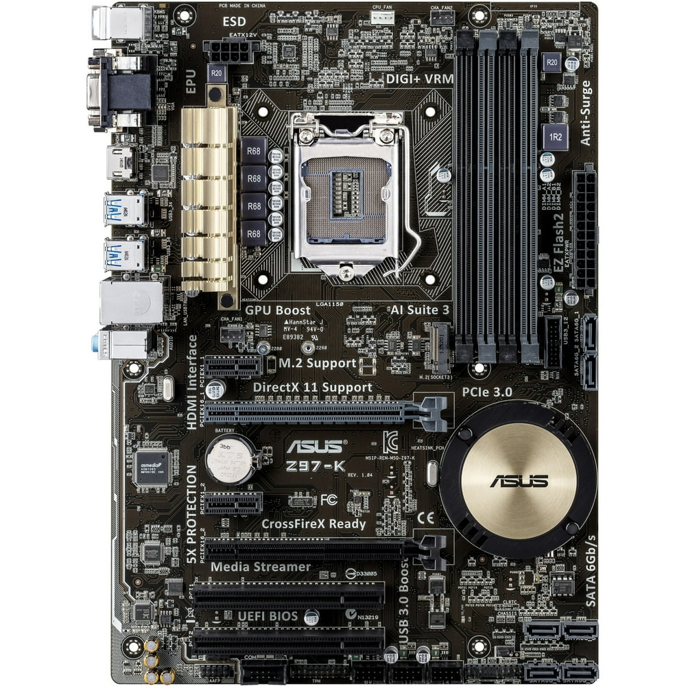 Asus Z97K/CSM Desktop Motherboard, Intel Chipset, Socket H3 LGA1150